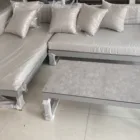 Outdoor Lounge Furniture Comfortable Metal Sofa Sets Tea Table Sofa With Coffee Table