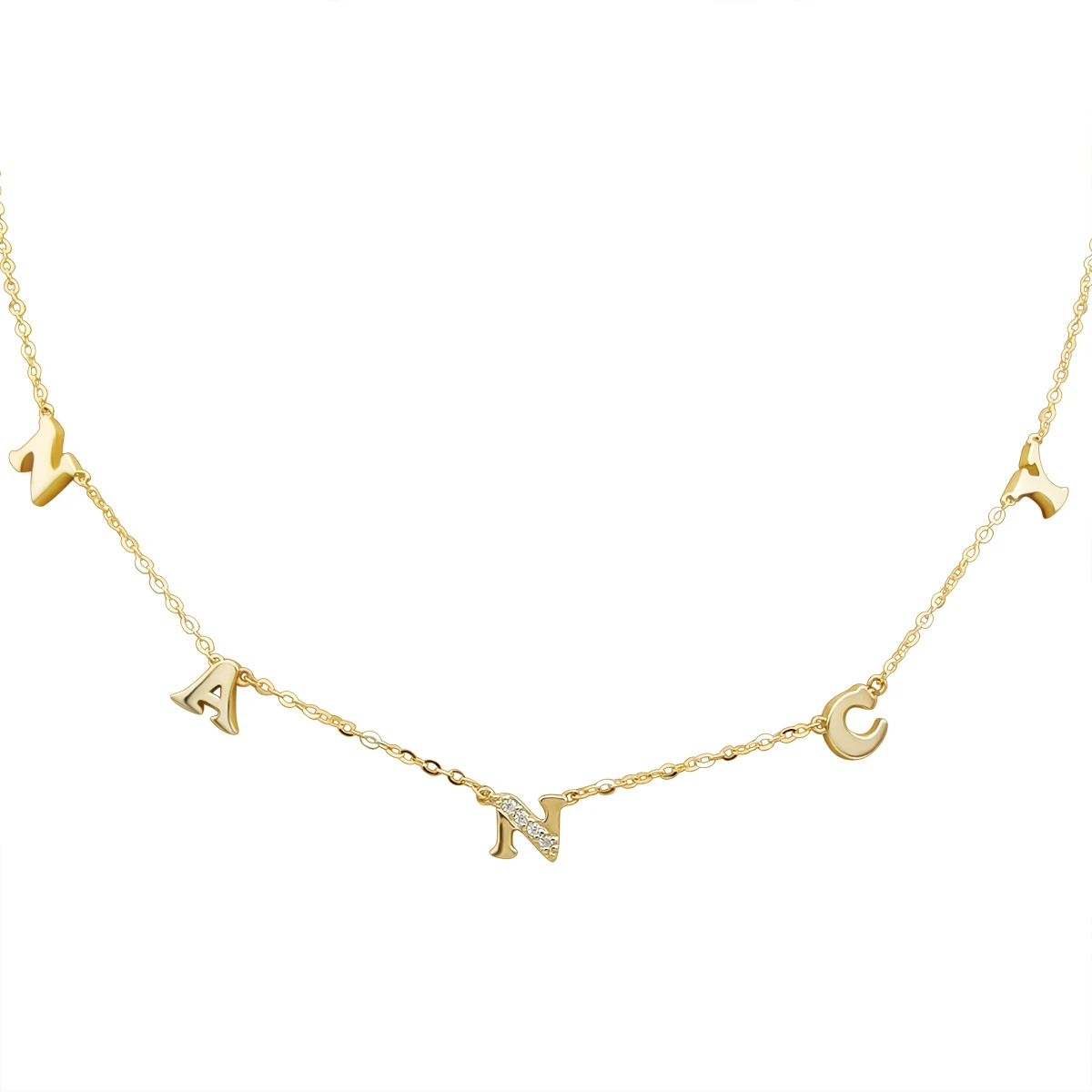 Real 9k Gold Custom Name Initial Letter 