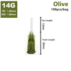Plastic PP-14G 1/2"Olive Plastic High Precision Plastic Needle Dispensing Bottle