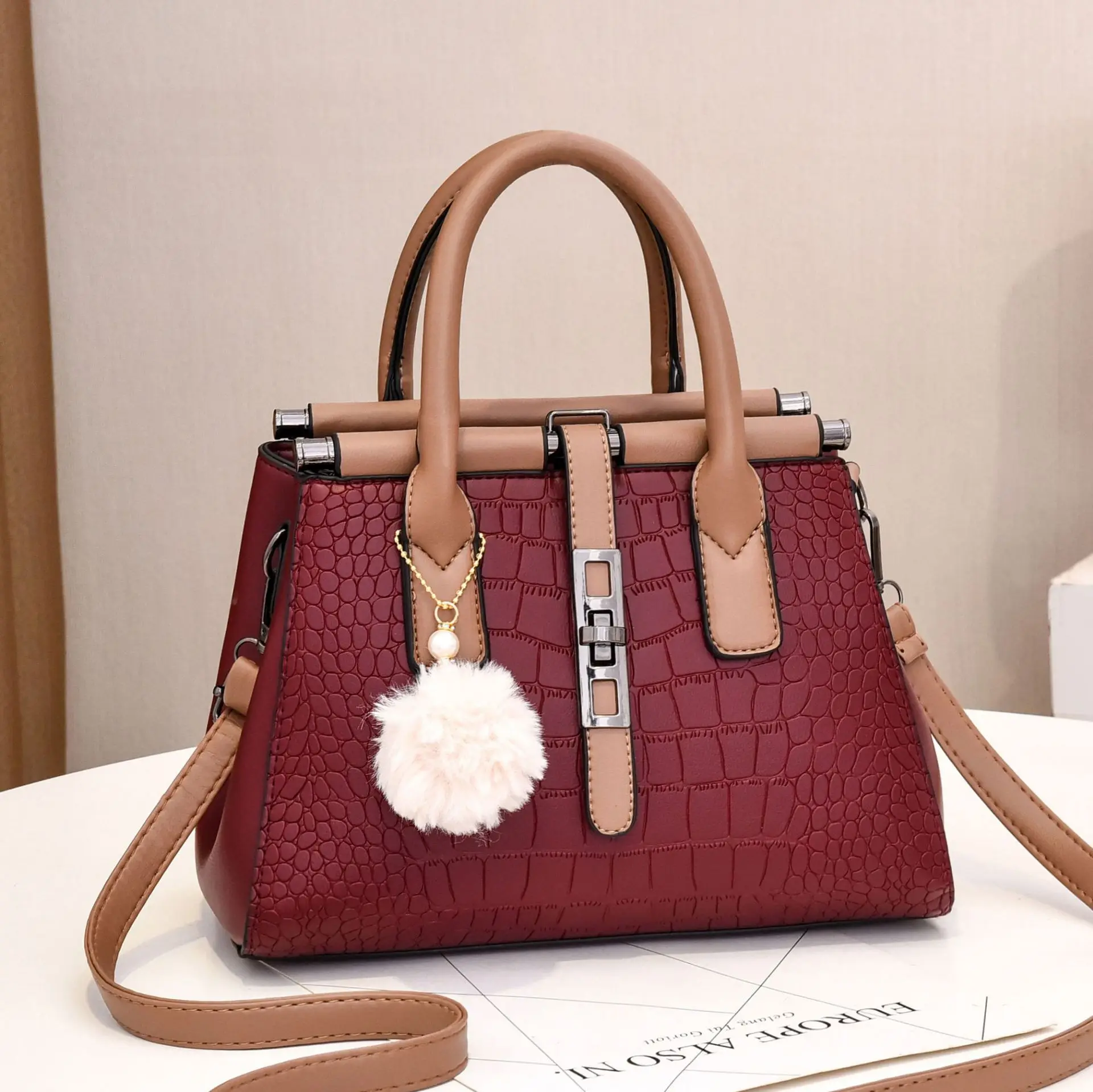 Fashion Lady PU Leather Shoulder Handbag Women Large Capacity Tote Messenger CB 
