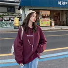 Hoodie 2020 Autumn/Winter Korean Embroidered Letter Hoodie Slit And Velvet Loose Casual Sweatshirt Hoodie
