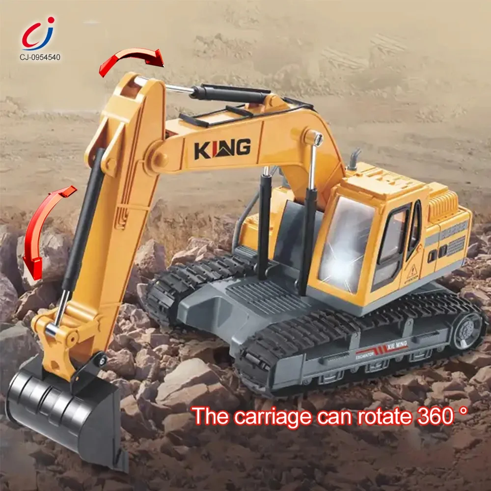 2.4G rc construction toy trucks excavator engineering car chargeable toy digger 8ch rc metal remote control excavator toy