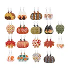 Earrings Fall Thanksgiving Day PU Leather Earrings Pumpkin Halloween Earrings