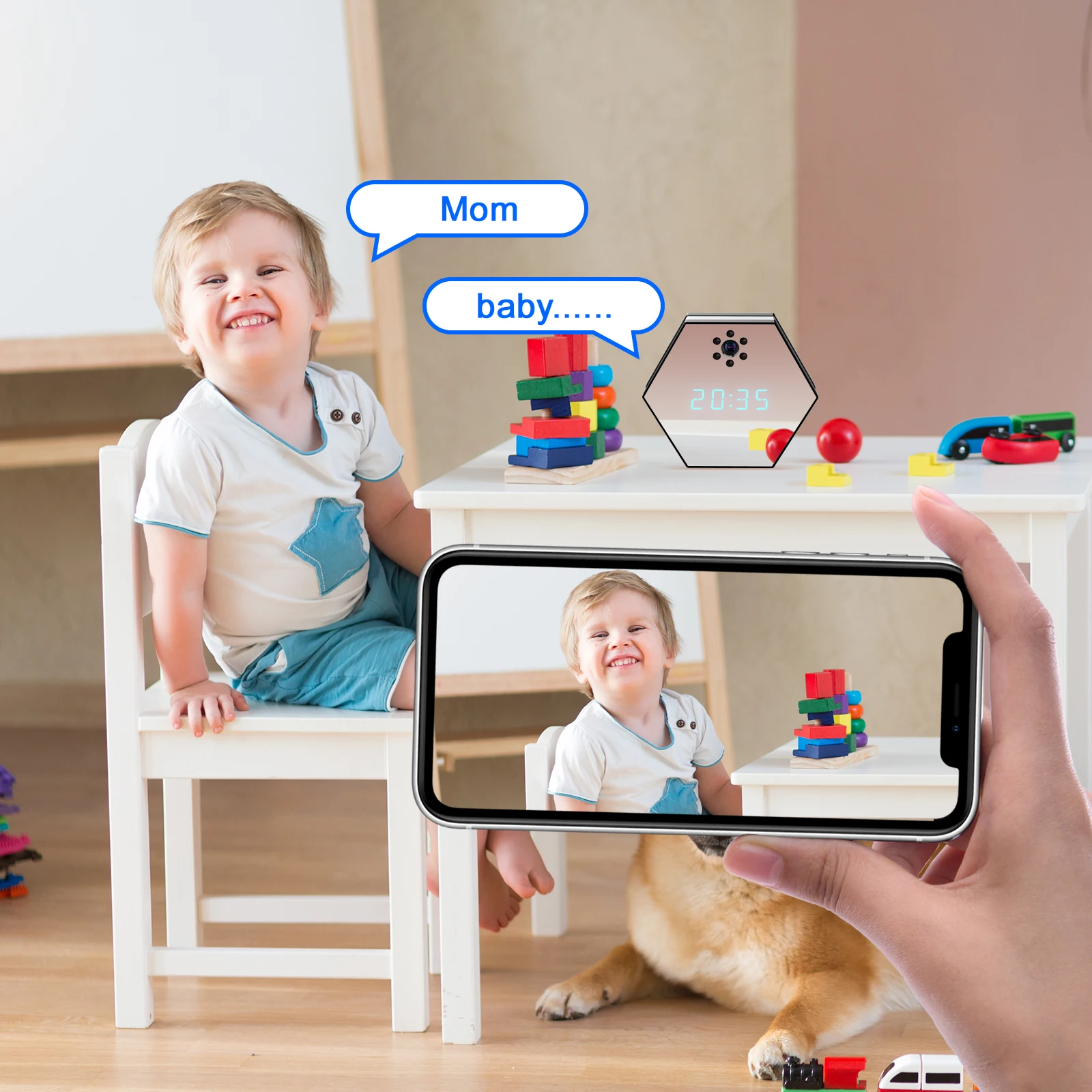 Z17 Clock 2MP IWFCAM APP WIFI security ip camera Wireless Battery Powered WIFI Camera Mini WIFI Diamond Clock Camera