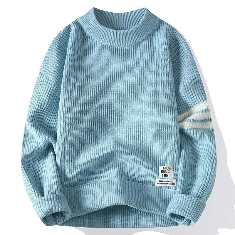 Men's Crewneck Sweater Soft Casual Sweaters for Men Classic Pullover Sweaters with Ribbing Edge