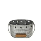 Silver Frozen Beer Bucket Vintage Kitchen Knives And Forks Barrel Silver Oval Galvanized Pickling Ice Bucket