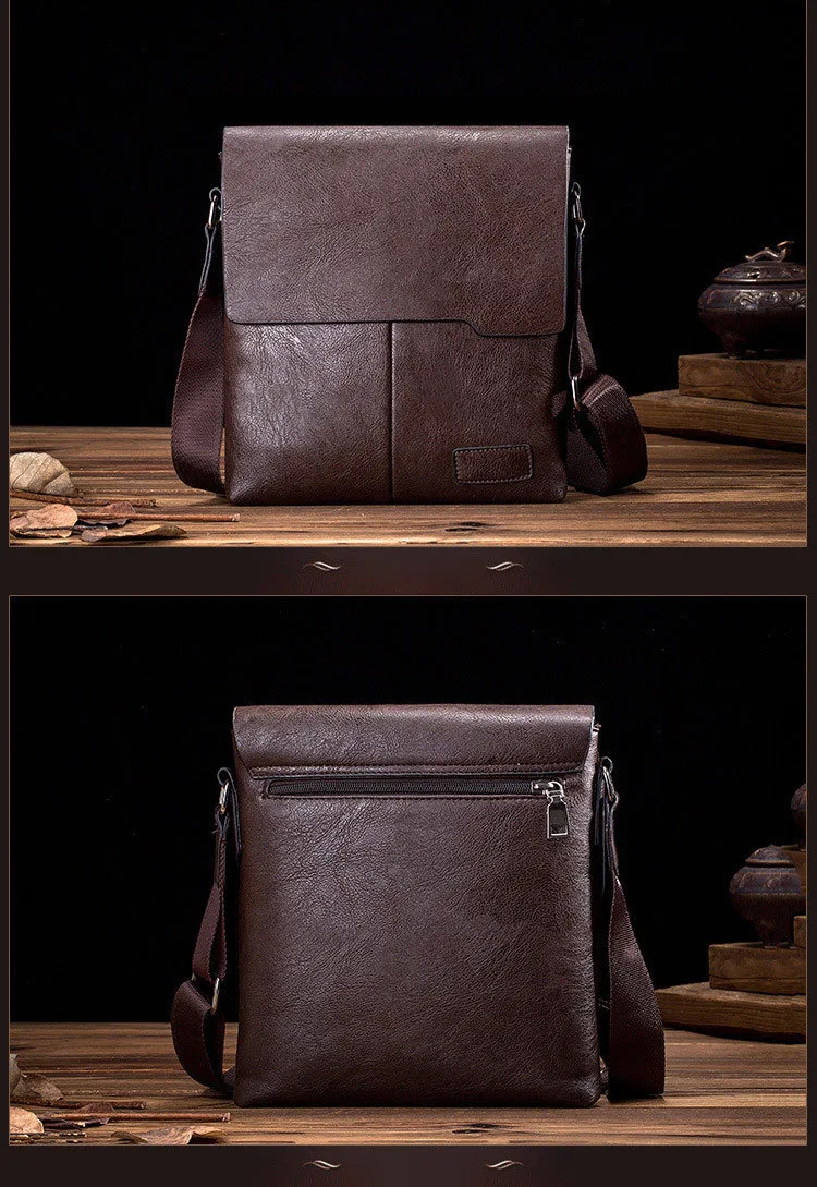 Hot Selling Business Briefcase Pu Leather Durable Waterproof Men's Messenger Bag Wallet Two Piece Set