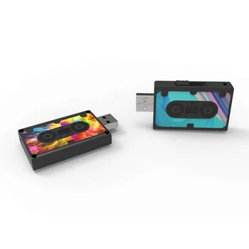 Trending New Cassette Tape USB Flash Drive Patent cassette tape usb flash memory with Custom Stickers Logo