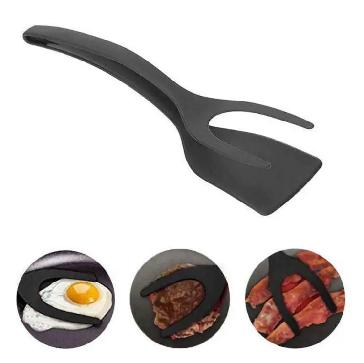 Non-stick 2 In 1 Fried Egg Turners Pancake Toasted Bread Grip And Flip Spatula Kitchen Utensils Cooking Tool Kitchen Accessories