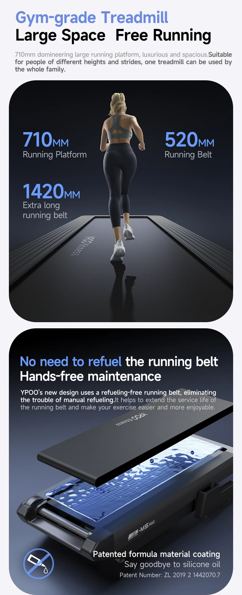 YPOO New OEM&ODM Manufacture Treadmill Home Semi Commercial CE ROHS Approved R Home Motorized Treadmills with App