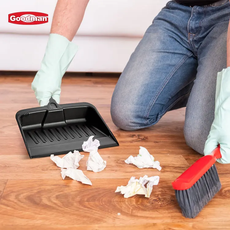 Heavy duty janitorial tool handled dustpan plastic dust pan