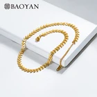Gold BAOYAN Fashion Wedding 18K Gold Plated Stainless Steel Necklace Jewelry Necklace Chain