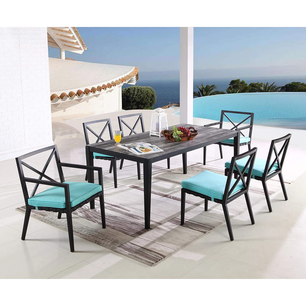 ceramic patio table and chairs