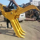 Hydraulic Log Grapple Forest Machinery Excavator Hydraulic Log Grapple Stone Grab 360 Degree Rotating