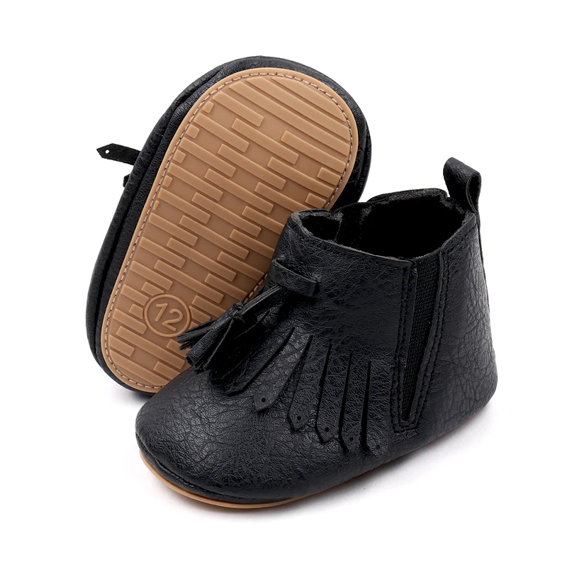 Baby Walking Shoes 0-1 Year Old Girls Soft Soles Soft PU Leather Tassel Infants Boots supplier