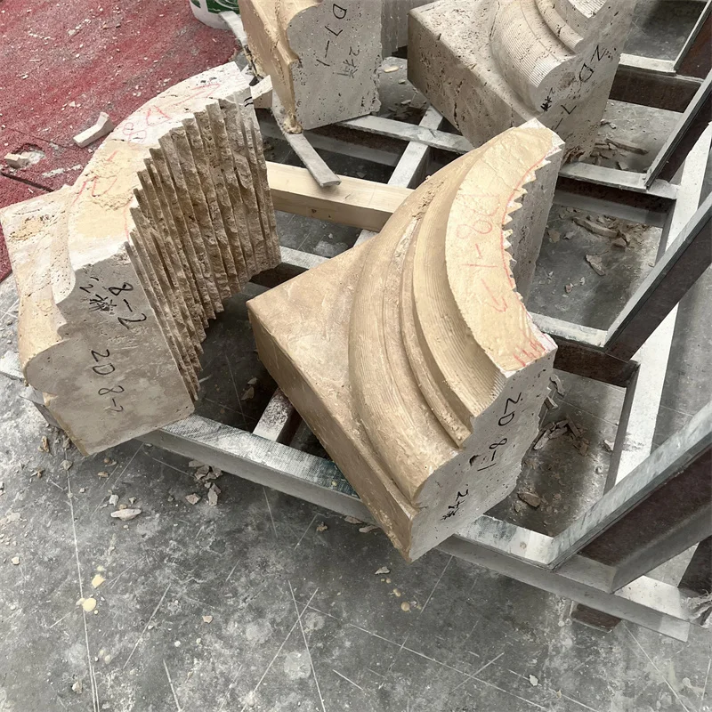 product high quality factory supply round white travertine marble slab table top-7