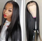 100% 13X6 Hd Transparent Swiss Lace Wig Hair Lace Front Brazilian 100% Natural Human Virgin Hair Wigs