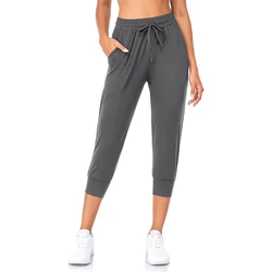 Custom Ladies Sportswear Women Pants Fitness Joggers with Pocket Casual Capri Joggers for Women Sweatpants