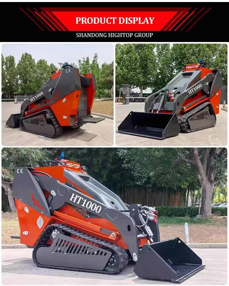 product chinese small skid steer mini loader hydraulic compact crawler loader for construction and farm-16