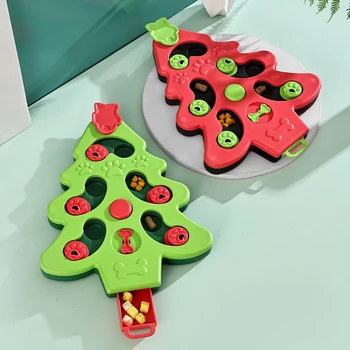 New Design Christmas Tree Pet  Puzzle Toys Dog Treat Puzzle Feeder Interactive Dog Toys for Boredom and Stimulating  Dog