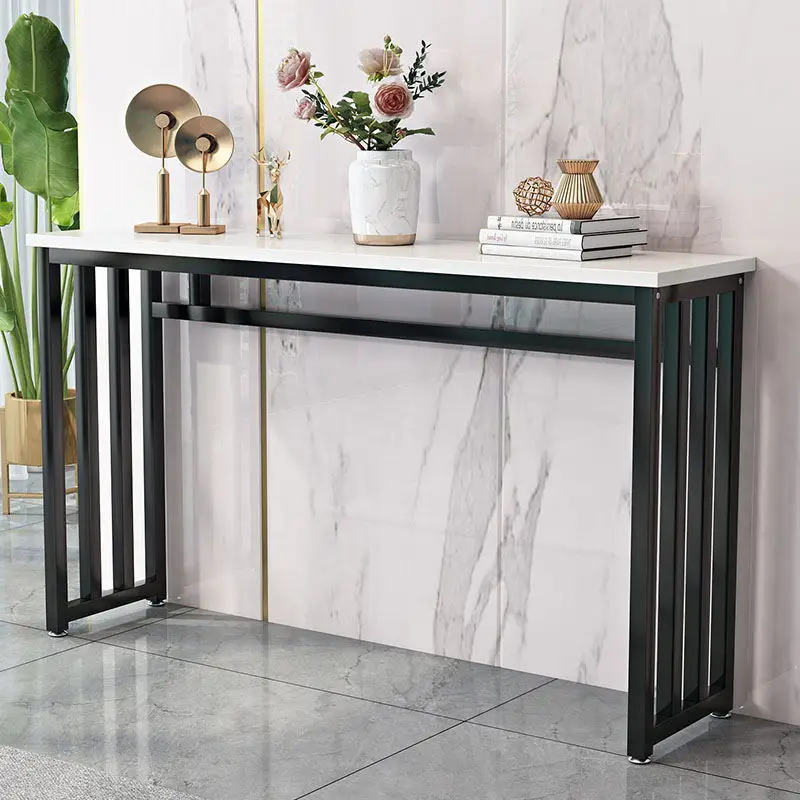 Marble Top Entryway Table With Heavy Duty Metal And Board Custom Made Home Decor Entry Console Sofa Table