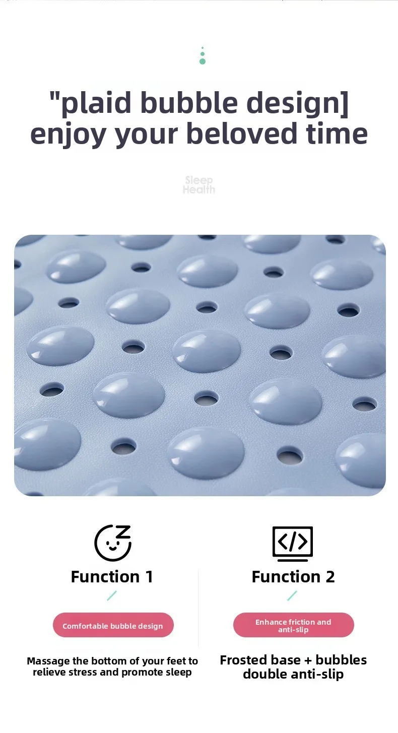 Bathroom Solid Machine Made Anti-Slip Silicone Bubble Massage Floor Mat Eco-Friendly Modern Design Anti-Fall Shower Mat details