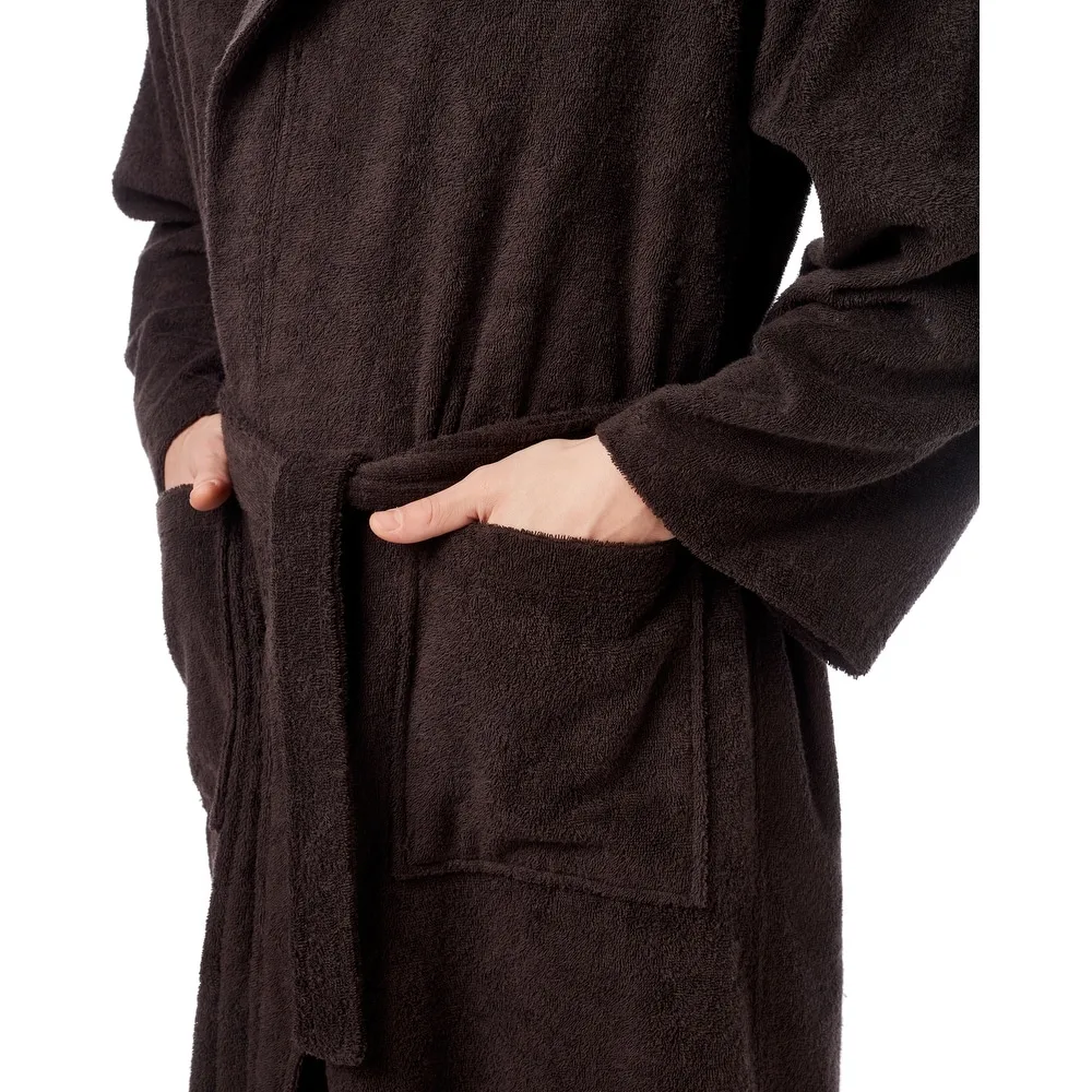 Luxury 100% terry cotton toweling dressing gown custom logo hooded bathrobe