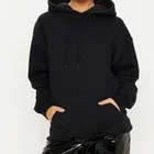 Black Hoodies MGOO Customized Slogan Women's Black Hoodies Sweatshirts