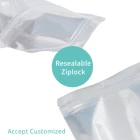 Stand Up Pouch Blue High Quality Laminated Plastic Stand Up Pouch 1 Side Clear Aluminum Foil Doypack With Zipper