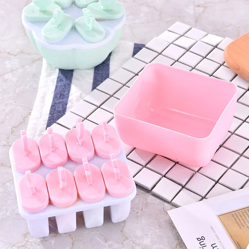 New Ice Mold Popsicle Mold Nontoxic Plastic Ice 8 Grids Diy Ice Cream