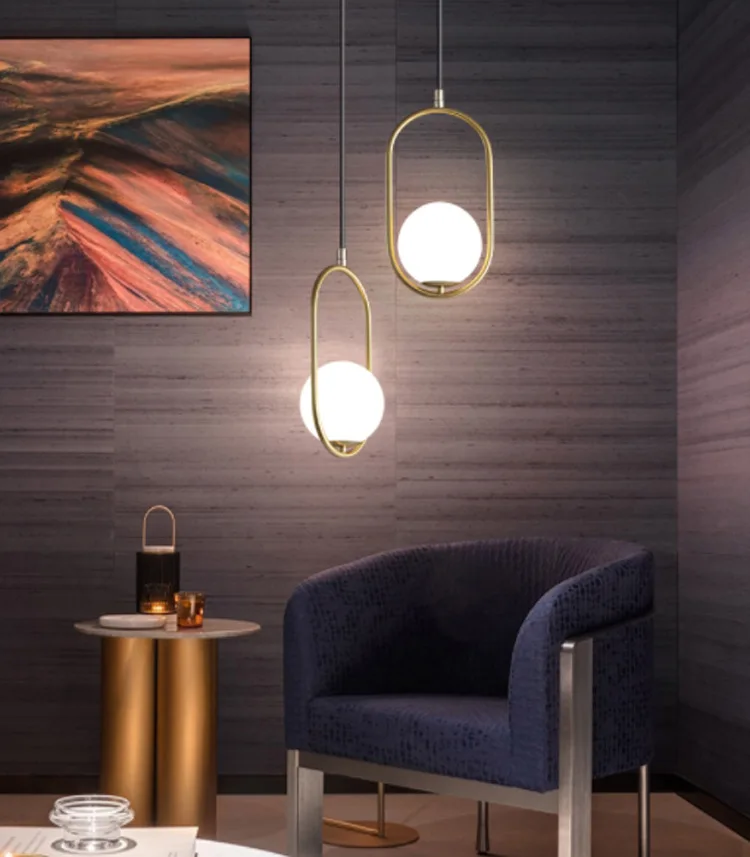 Nordic postmodern restaurant bar lamp clothing store simple lamps bedroom bedside single head small pendant light