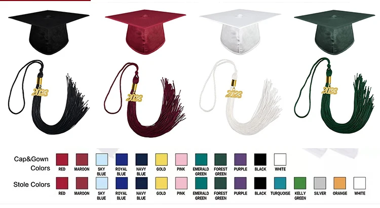 Navy Shiny Graduation Hat Adult Elastic Graduation Cap and Tassel supplier