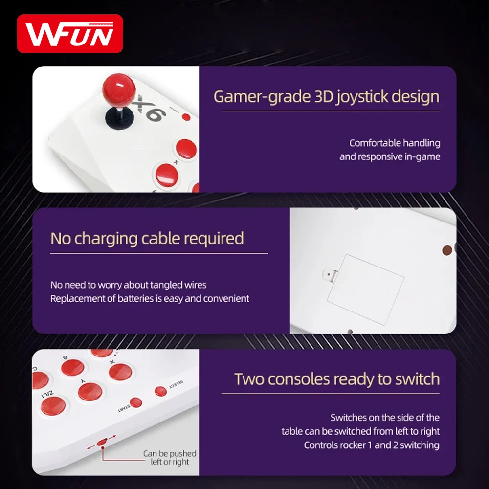 X6 Arcade Game Console 4K HD TV Game Stick with Double Arcade Joystick Built-in 20000 Games Stick 16 H1182973874464504b6a43763d7e679fa0