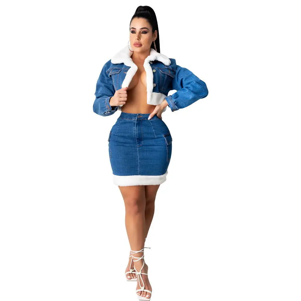 skirt and jean jacket set