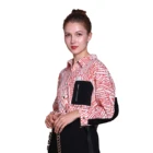 For Latest Fashion High Quality Big Pocket Splice Graffiti Chiffon Shirt For Sale