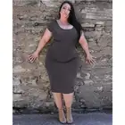 Dress Plus Size 2021 Summer Hot Sale Soft Comfortable Pain Dress Plus Size Ladies Bodycon Dress