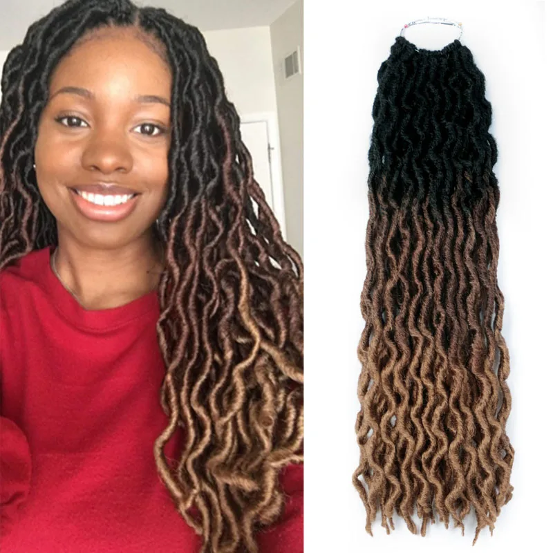 Pack Gypsy Locs Crochet Hair 18 Inch Crochet Locs Tone Wavy Goddess Fauxs Locs Crochet Hair