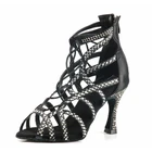 Shoes 2021 Beautiful Silk Shining Dance Shoes Fashion Open Toe High Heels Latin Dance Shoes