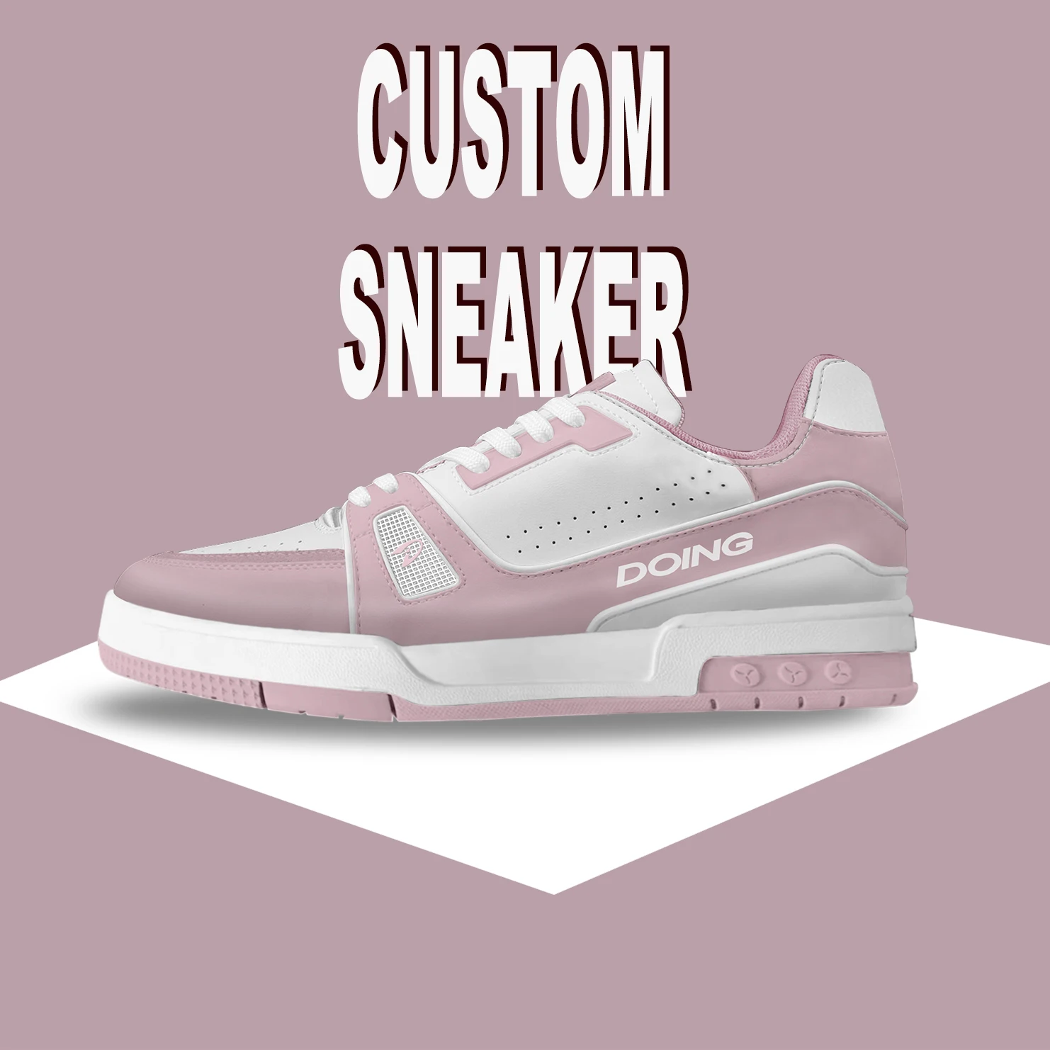 High Quality Custom Designer Build Brand Retro Vintage Basketball Shoe Casual White Pink Low Leather V Trainers Sneaker Wom