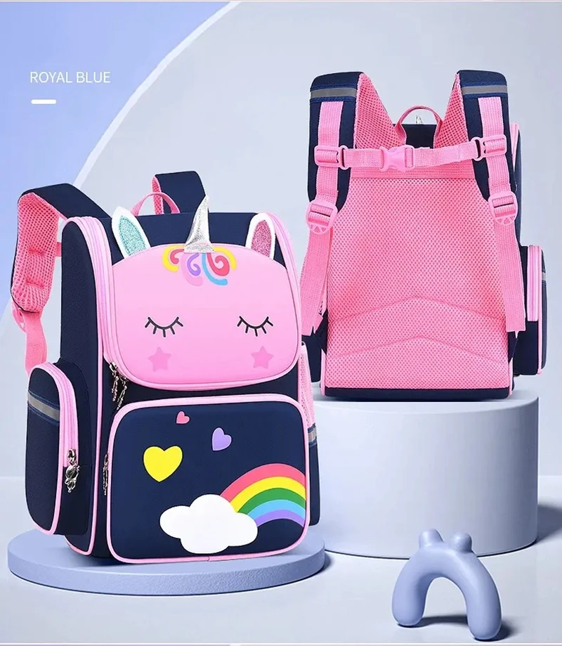 Amiqi MG-L3001Custom Logo Lovely Kindergarten Coloring Bagpack Unicorn Student Children Girls Cute Boys Fashion School Kids Bags