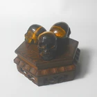 Yellow Gemstone Folk Crafts Natural Quartz Yellow Tiger's-eye Skull Healing Gemstone