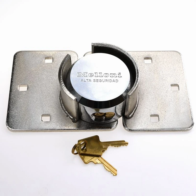 73MM HEAVY DUTY SHACKLESS PADLOCK HASP SET GATE SHED VAN SECURITY ROUND LOCK DY