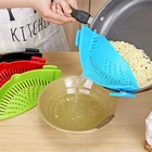 High Temperature Resistant Plastic And Stainless Drain Basket Pot Side Drainer For Noodles And Vegetables