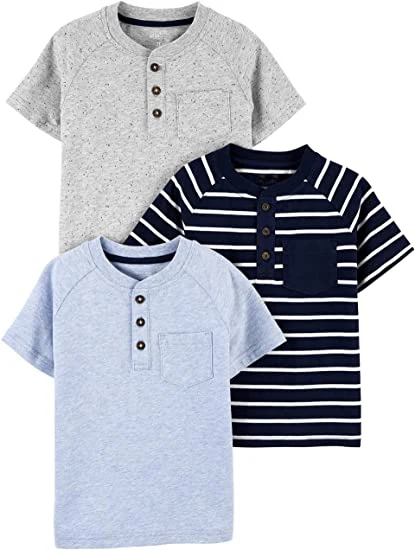 manufacturer OEM 3-pack Baby Boy Stripe 100% Cotton T Shirt Set Short-sleeved Baby T-shirts