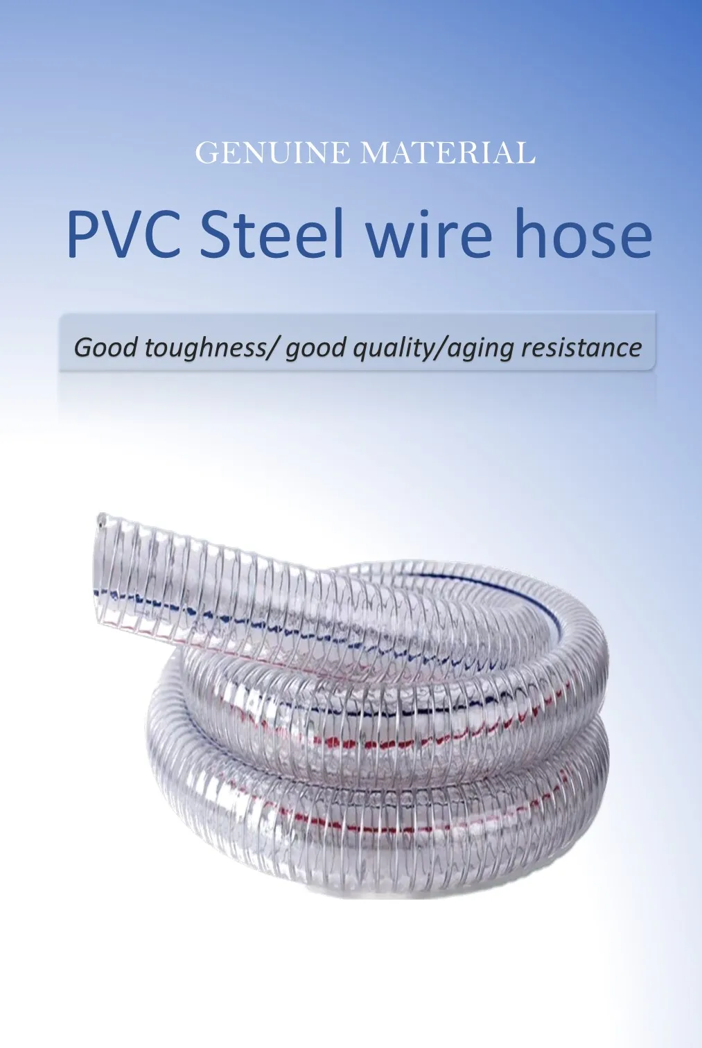 Transparent Pvc Steel Wire Reinforced Hoses Flexible Plastic Suction