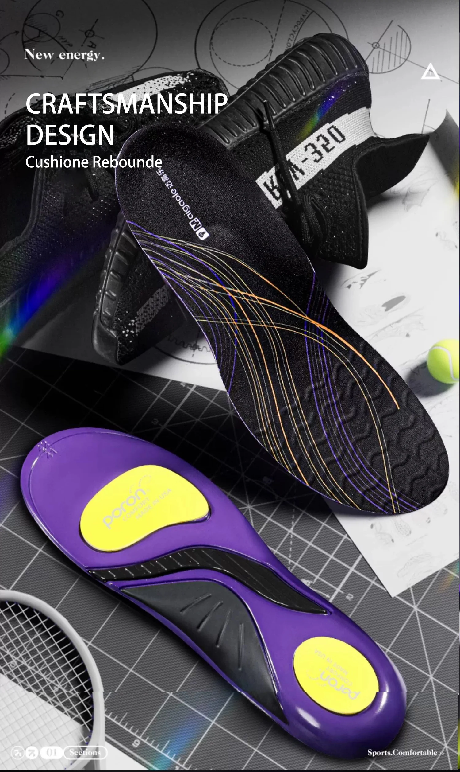 Antibacterial Full Arch Support Insoles for Flat Feet Antibacterial Full Arch Support Insoles for Flat Feet