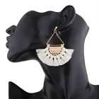 Earrings Drop Fashion Street Style Fan-shaped Fringe Earrings Bohemian Ethnic Style Drop Earrings