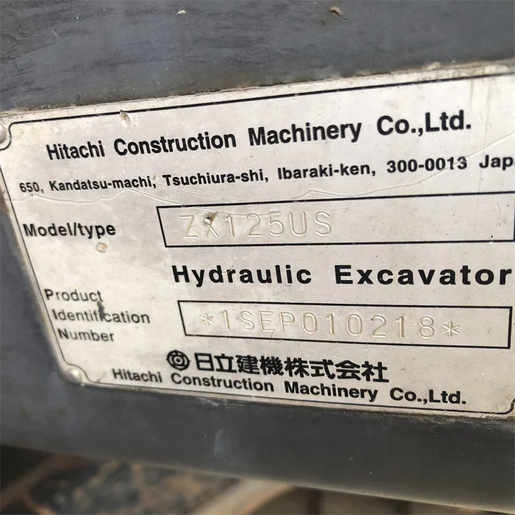 Used Hitachi ZX125US Hydraulic Crawler Excavator with 2001-4000 Working Hours 60.5KW Power and 0.6 Bucket Capacity