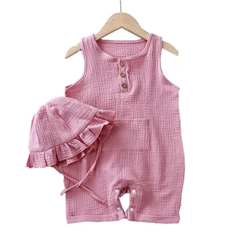 Baby newborn girls summer clothes short sets infant sleeveless romper for baby boys girls ajamas jumpsuit