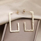 Fashion Earrings Personalized Square Fashion Gold Stainless Steel Earrings Hoop Earrings